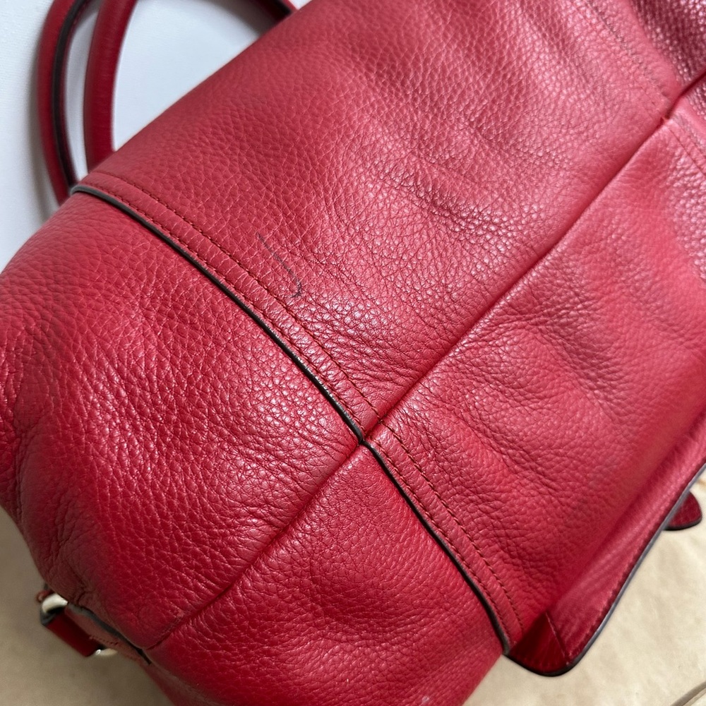 Ralph Lauren Red Leather Satchel Handbag - Women's Stylish Shoulder Bag - Picture 5 of 13